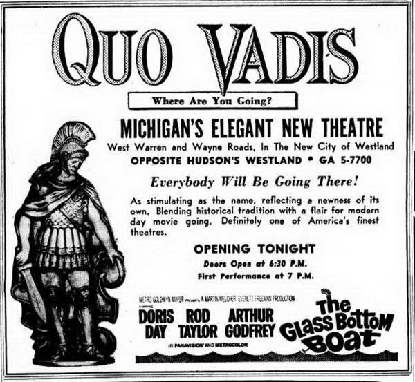 Quo Vadis Theatre - Opening Ad (newer photo)